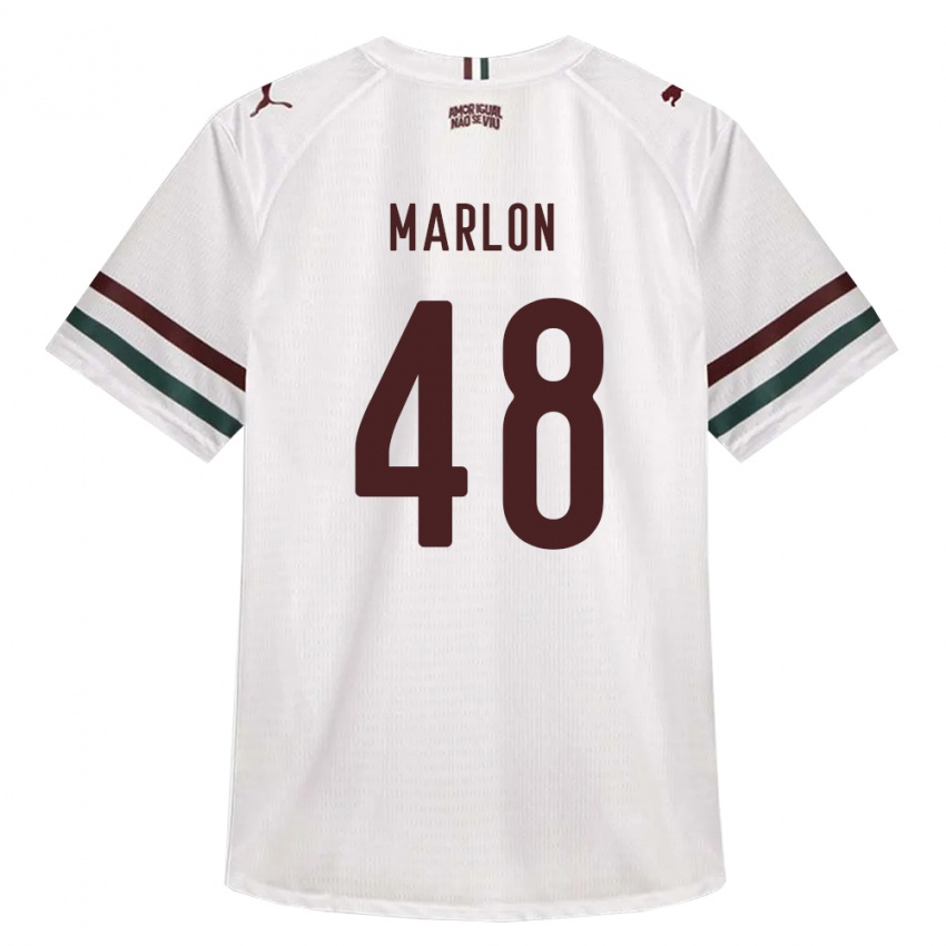 ילדים Marlon #48 לבן ירוק בורדו הרחק ג'רזי 2026/27 חולצה קצרה