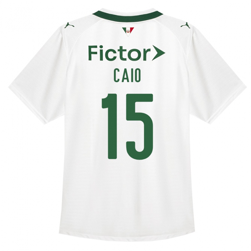 ילדים Caio #15 ירוק לבן הרחק ג'רזי 2026/27 חולצה קצרה