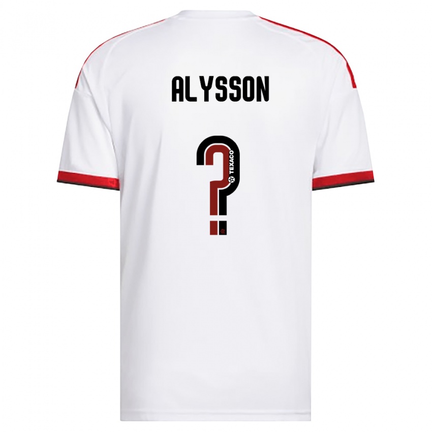 ילדים Alysson #0 לבן אדום שחור הרחק ג'רזי 2026/27 חולצה קצרה