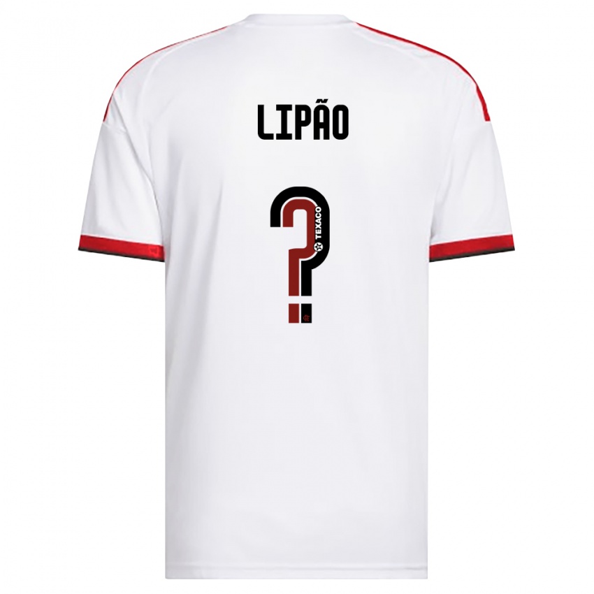 ילדים Lipão #0 לבן אדום שחור הרחק ג'רזי 2026/27 חולצה קצרה