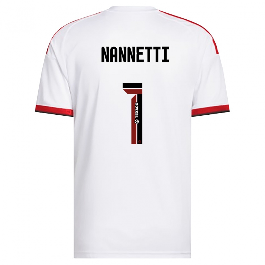 ילדים Léo Nannetti #1 לבן אדום שחור הרחק ג'רזי 2026/27 חולצה קצרה