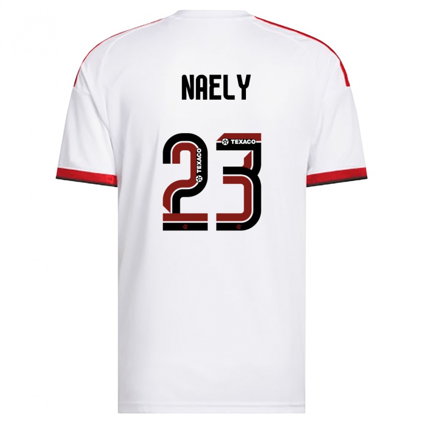 ילדים Naely #23 לבן אדום שחור הרחק ג'רזי 2026/27 חולצה קצרה