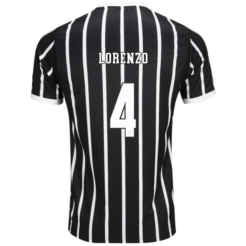 ילדים Lorenzo #4 שחור לבן אדום הרחק ג'רזי 2026/27 חולצה קצרה
