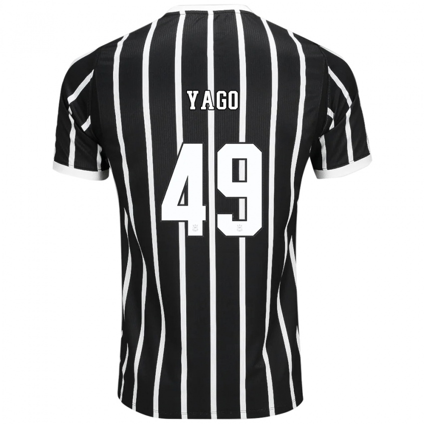 ילדים Yago #49 שחור לבן אדום הרחק ג'רזי 2026/27 חולצה קצרה