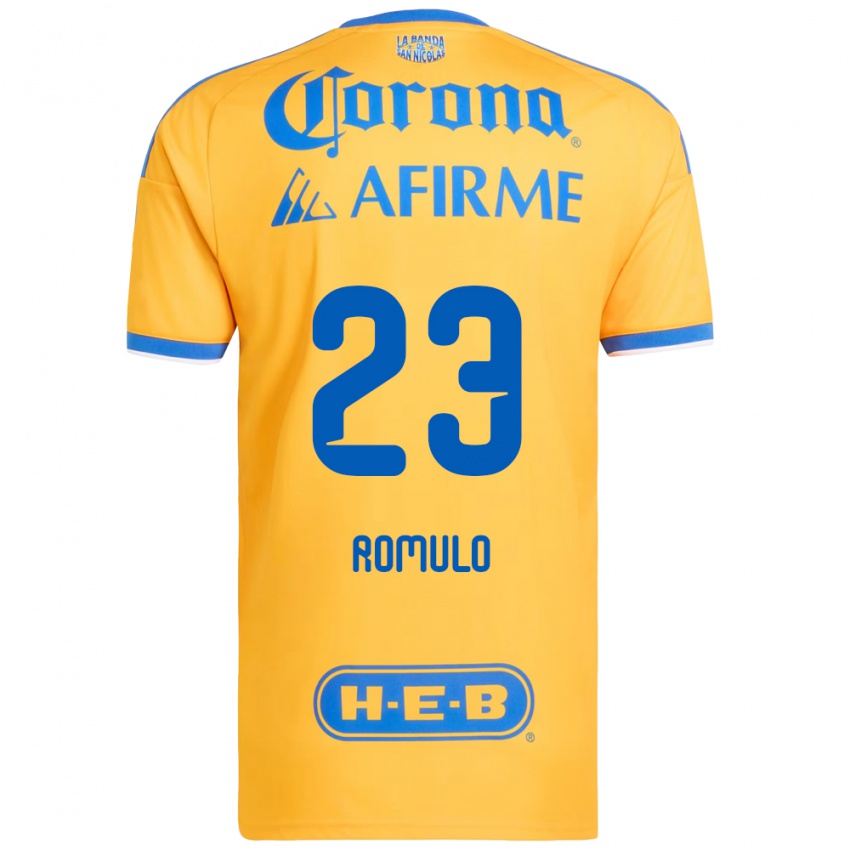 גברים Rômulo #23 צהוב כחול ג'רזי ביתית 2026/27 חולצה קצרה