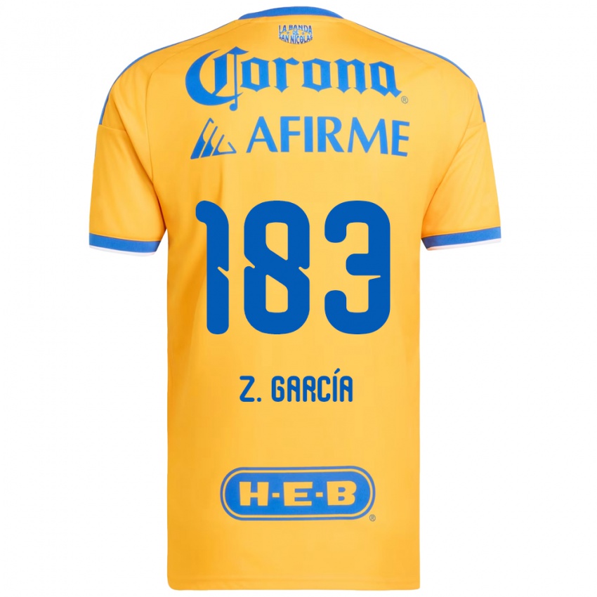 גברים Zahir García #183 צהוב כחול ג'רזי ביתית 2026/27 חולצה קצרה