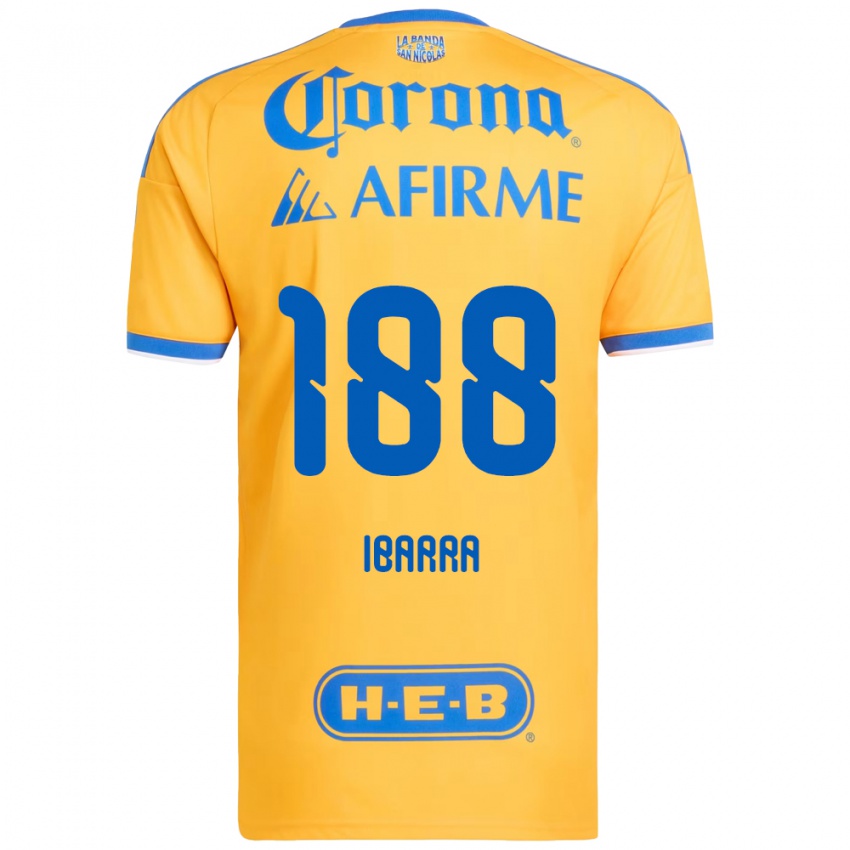 גברים Juan Ibarra #188 צהוב כחול ג'רזי ביתית 2026/27 חולצה קצרה