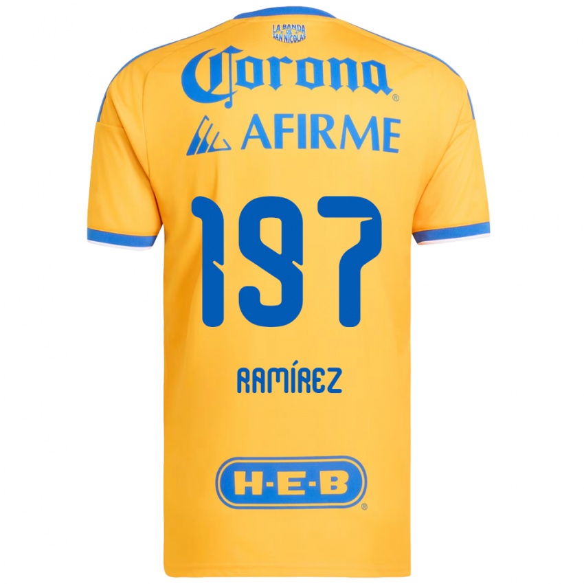 גברים Ángel Ramírez #197 צהוב כחול ג'רזי ביתית 2026/27 חולצה קצרה
