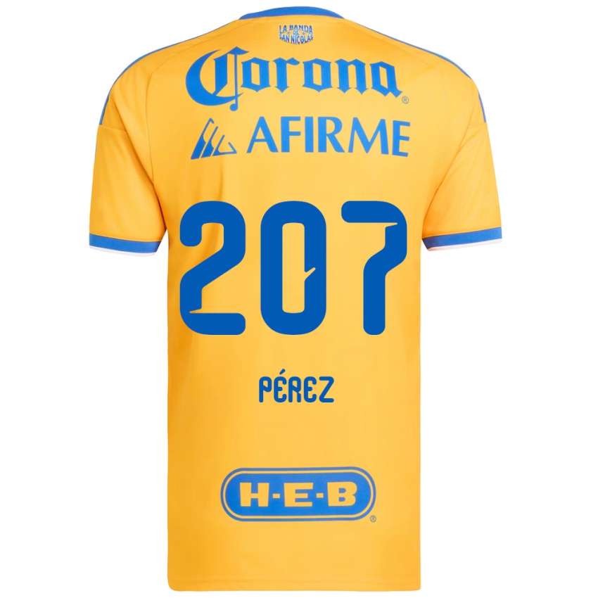 גברים Samuel Pérez #207 צהוב כחול ג'רזי ביתית 2026/27 חולצה קצרה
