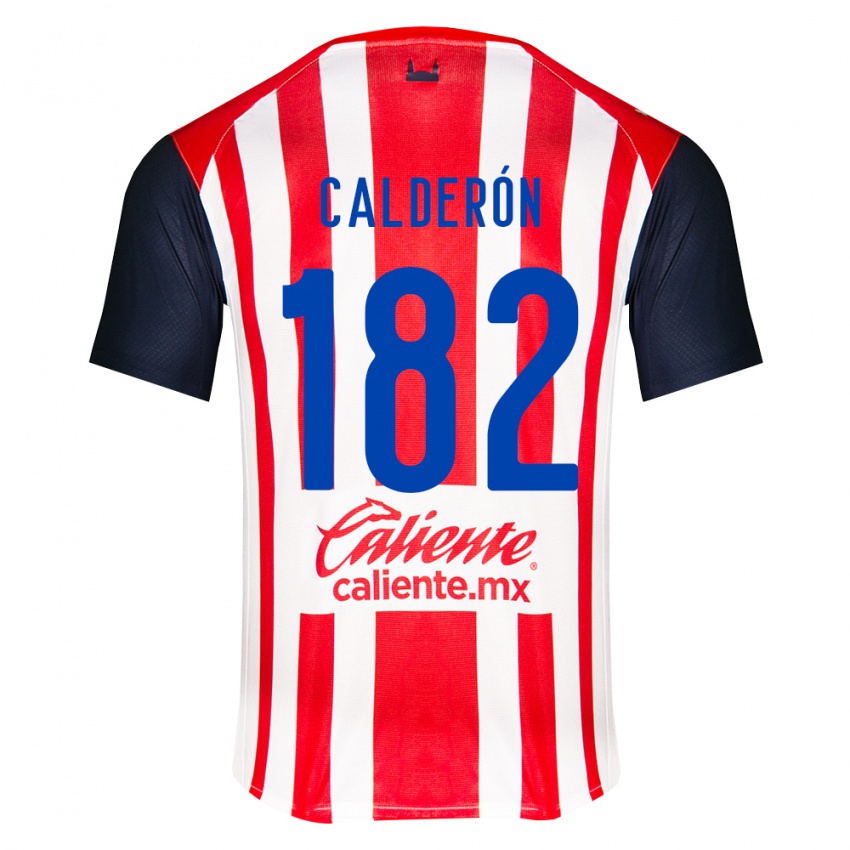 גברים Leonel Calderón #182 אדום שחור לבן ג'רזי ביתית 2026/27 חולצה קצרה
