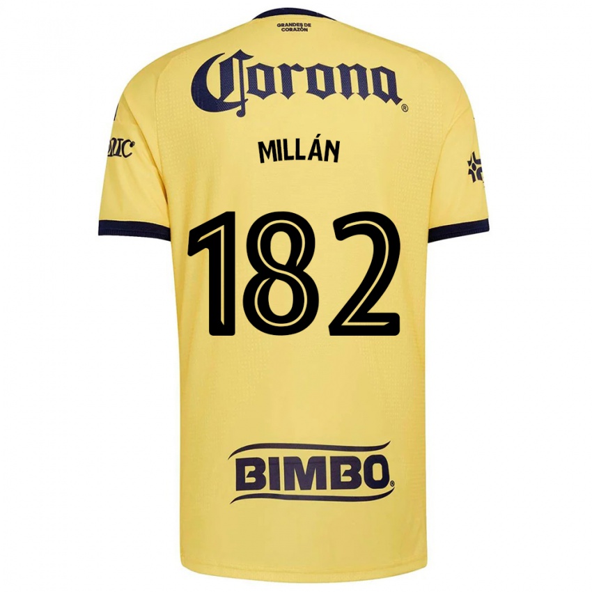 גברים Daniel Millán #182 צהוב אדום שחור ג'רזי ביתית 2026/27 חולצה קצרה