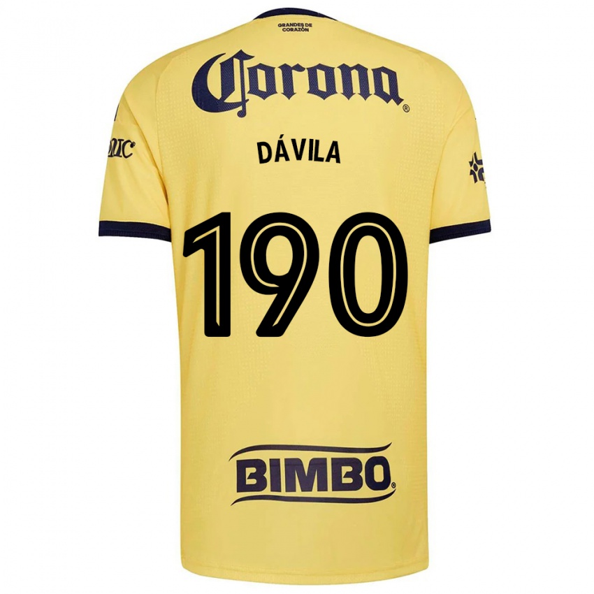 גברים Emilio Dávila #190 צהוב אדום שחור ג'רזי ביתית 2026/27 חולצה קצרה