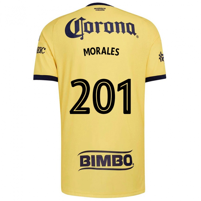 גברים Ángel Morales #201 צהוב אדום שחור ג'רזי ביתית 2026/27 חולצה קצרה