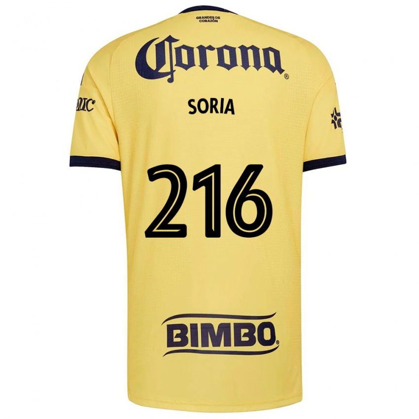 גברים Emiliano Soria #216 צהוב אדום שחור ג'רזי ביתית 2026/27 חולצה קצרה