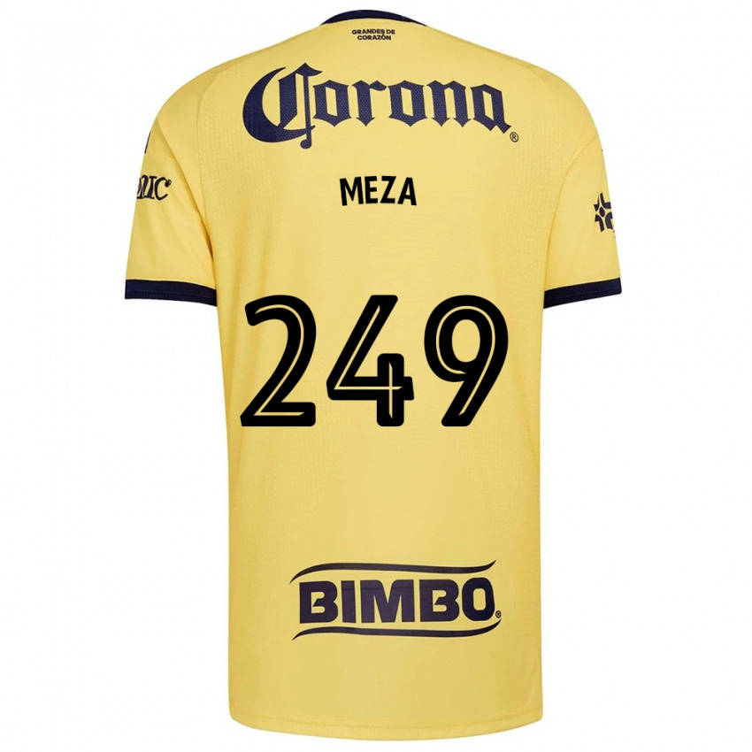 גברים Enrique Meza #249 צהוב אדום שחור ג'רזי ביתית 2026/27 חולצה קצרה