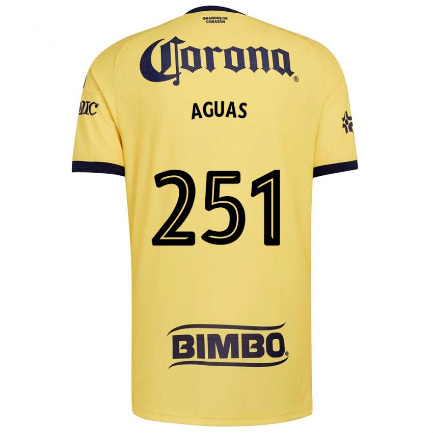 גברים Brian Aguas #251 צהוב אדום שחור ג'רזי ביתית 2026/27 חולצה קצרה