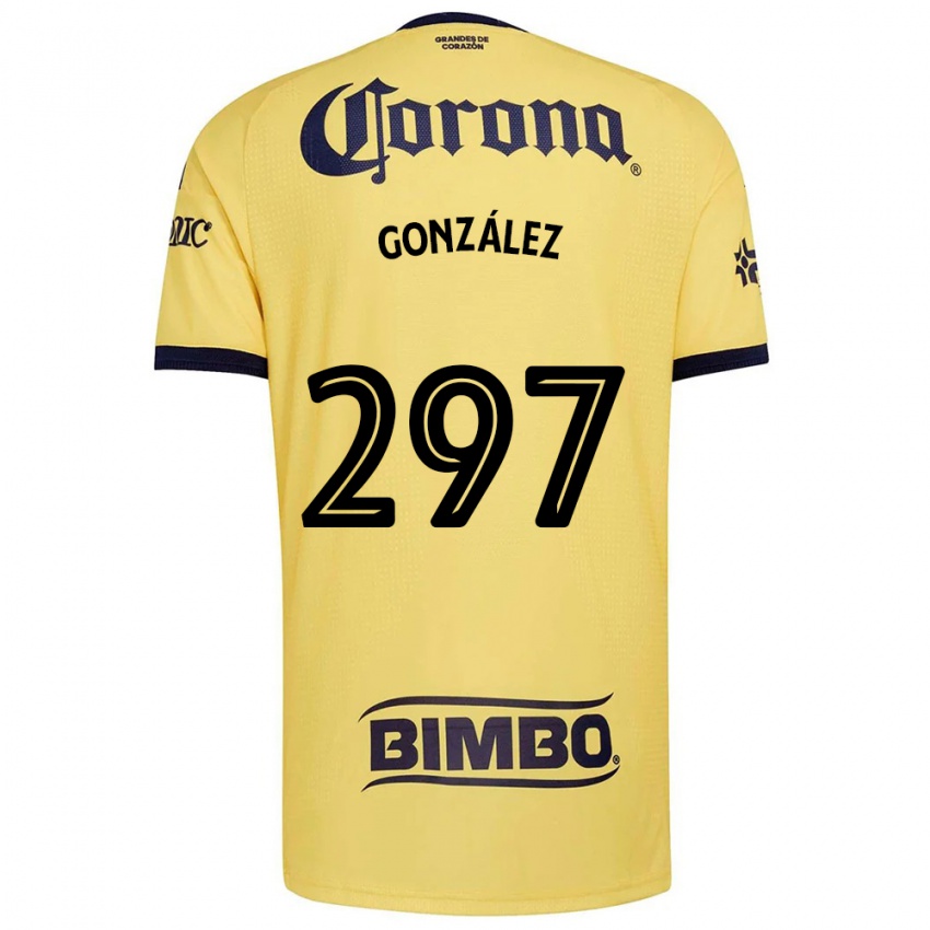 גברים Océlotl González #297 צהוב אדום שחור ג'רזי ביתית 2026/27 חולצה קצרה