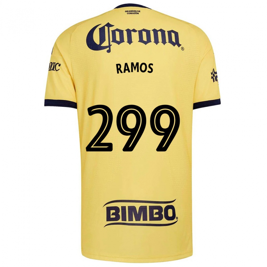 גברים Luis Ramos #299 צהוב אדום שחור ג'רזי ביתית 2026/27 חולצה קצרה
