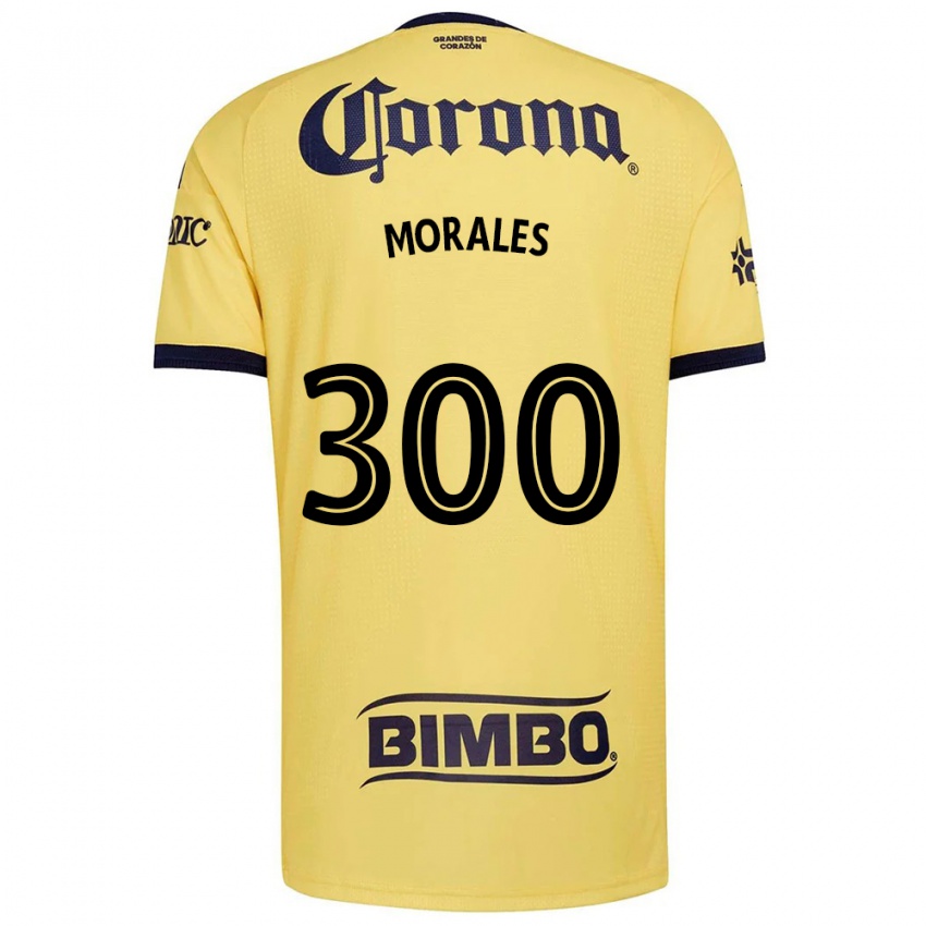גברים Jareth Morales #300 צהוב אדום שחור ג'רזי ביתית 2026/27 חולצה קצרה