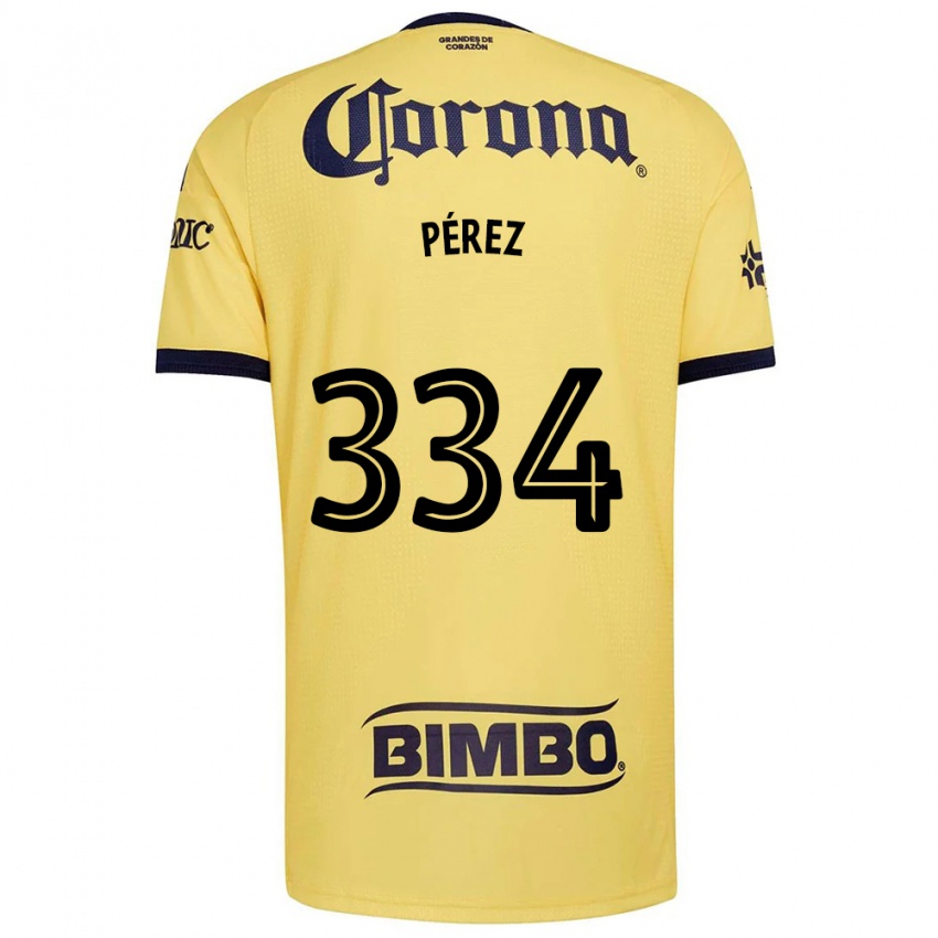 גברים Diego Pérez #334 צהוב אדום שחור ג'רזי ביתית 2026/27 חולצה קצרה