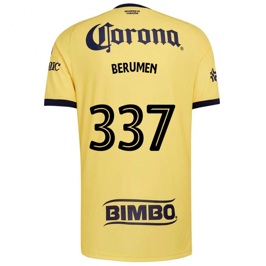 גברים Gabriel Berumen #337 צהוב אדום שחור ג'רזי ביתית 2026/27 חולצה קצרה