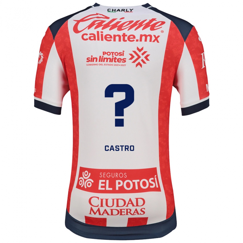 גברים Juan Castro #0 אדום לבן שחור ג'רזי ביתית 2026/27 חולצה קצרה