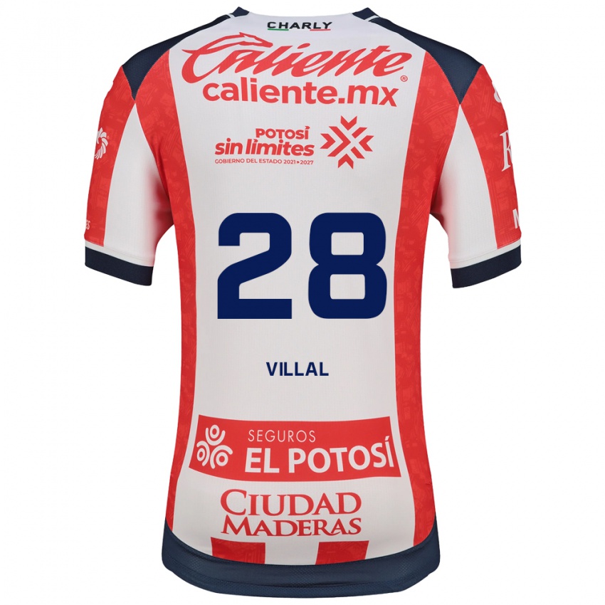 גברים Jonantán Villal #28 אדום לבן שחור ג'רזי ביתית 2026/27 חולצה קצרה