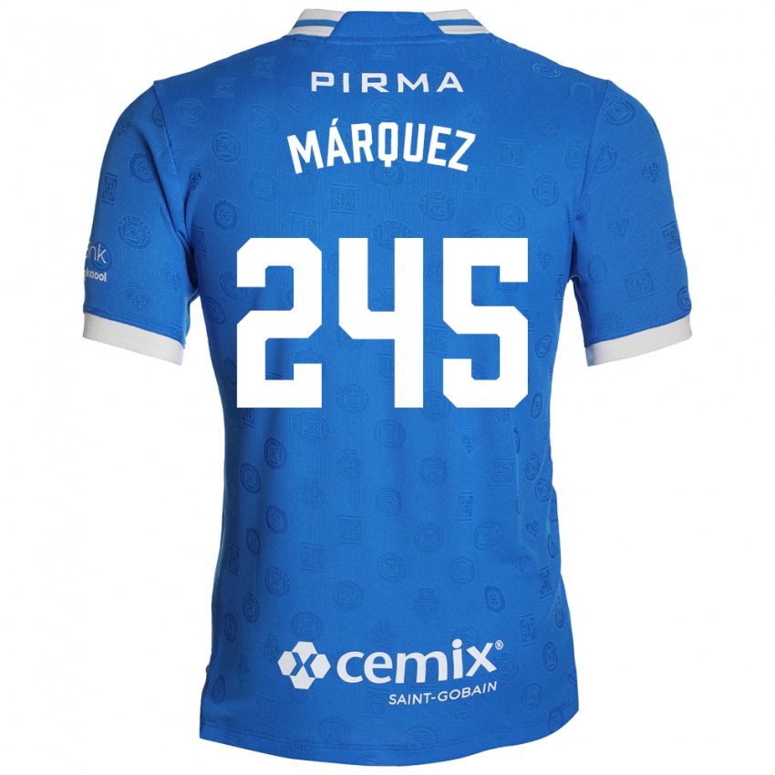 גברים Víctor Márquez #245 כחול לבן אדום ג'רזי ביתית 2026/27 חולצה קצרה