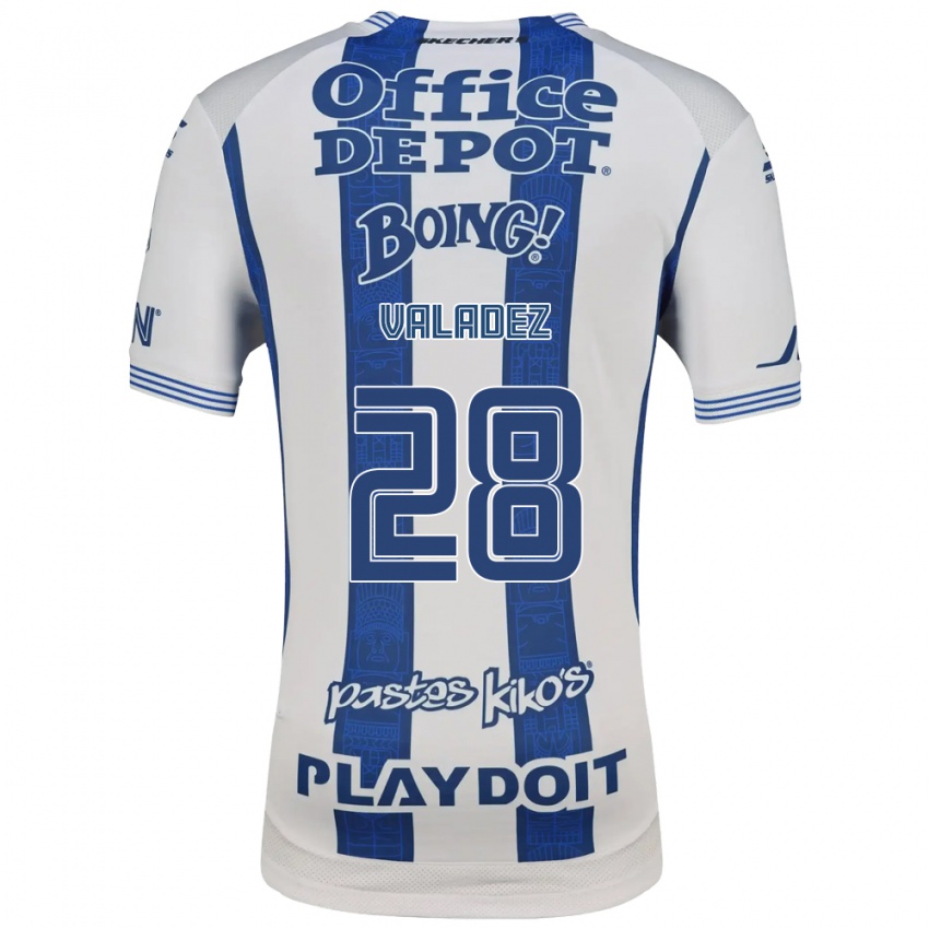גברים ג'וליה ואלדז #28 לבן כחול צי ג'רזי ביתית 2026/27 חולצה קצרה