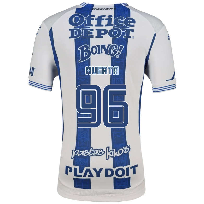 גברים Edwin Huerta #96 לבן כחול צי ג'רזי ביתית 2026/27 חולצה קצרה