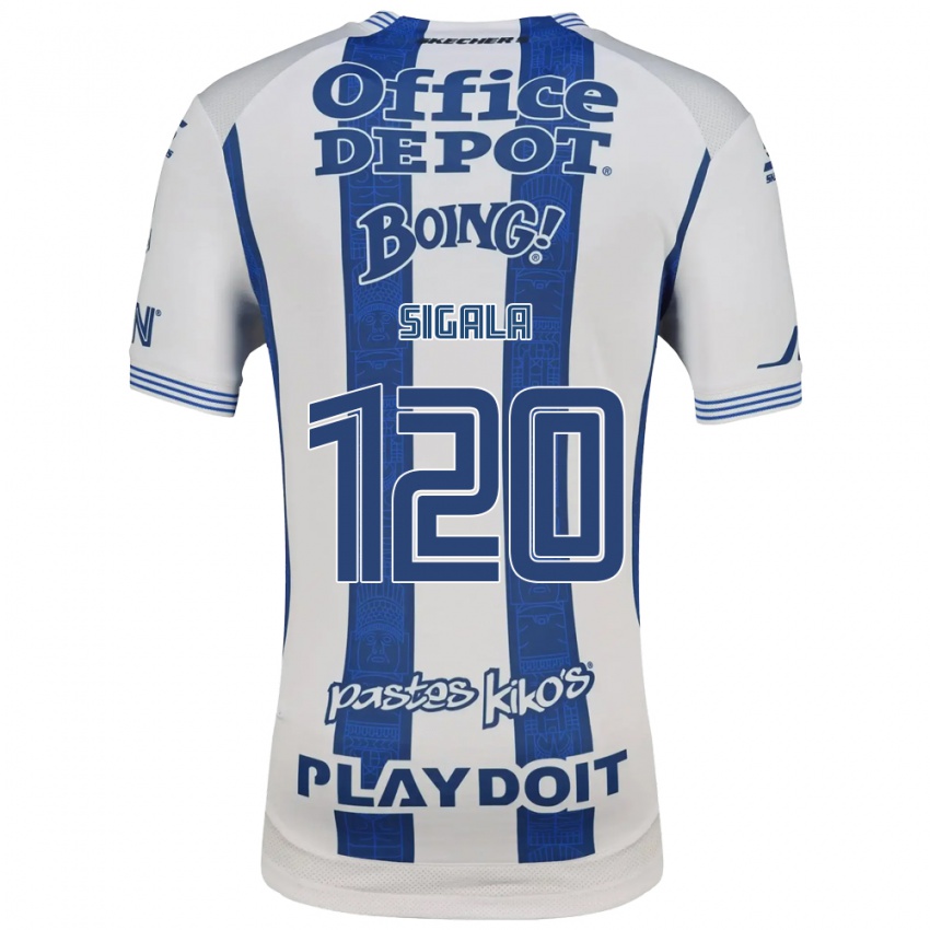 גברים חואן סיגלה #120 לבן כחול צי ג'רזי ביתית 2026/27 חולצה קצרה