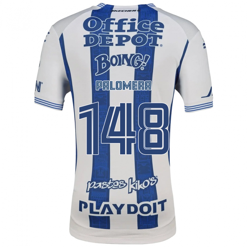 גברים Hugo Palomera #148 לבן כחול צי ג'רזי ביתית 2026/27 חולצה קצרה