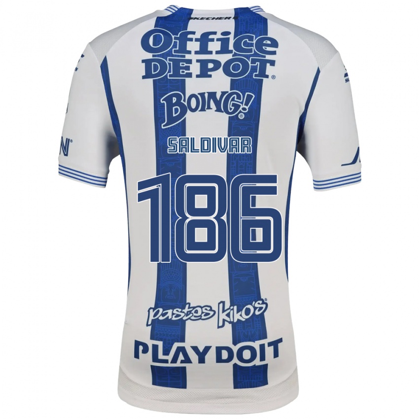 גברים חוסה סלדיבר #186 לבן כחול צי ג'רזי ביתית 2026/27 חולצה קצרה