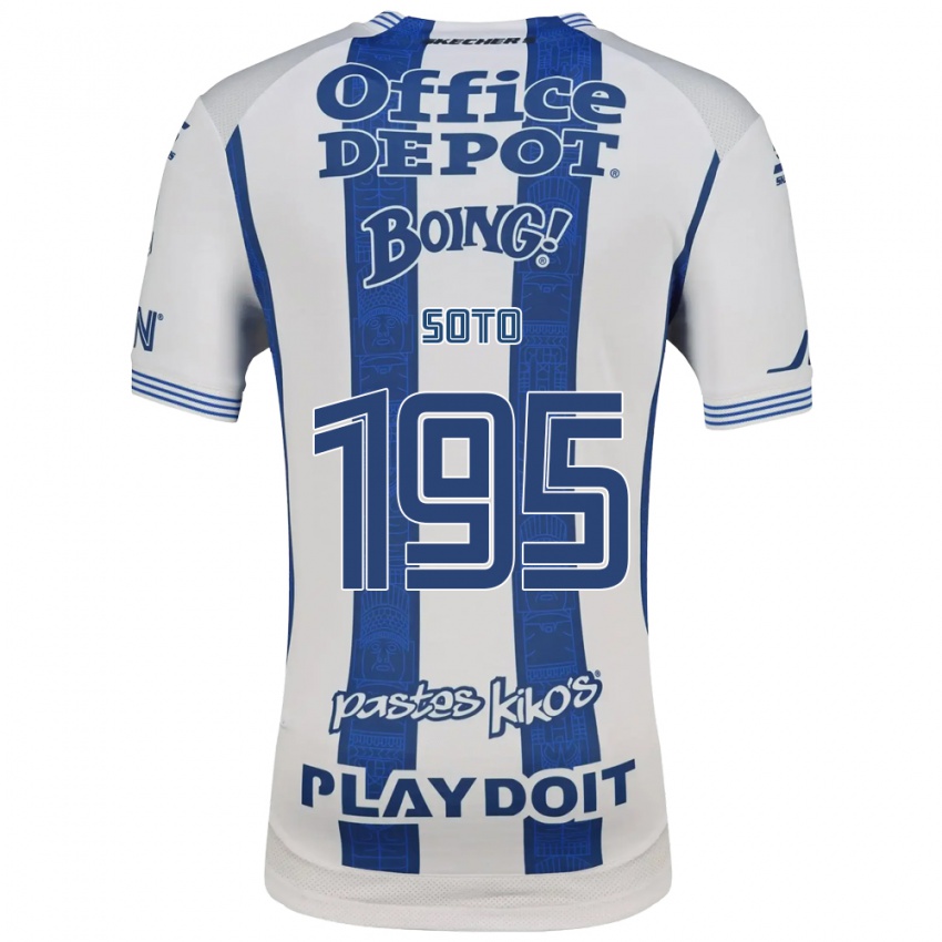 גברים Edwin Soto #195 לבן כחול צי ג'רזי ביתית 2026/27 חולצה קצרה