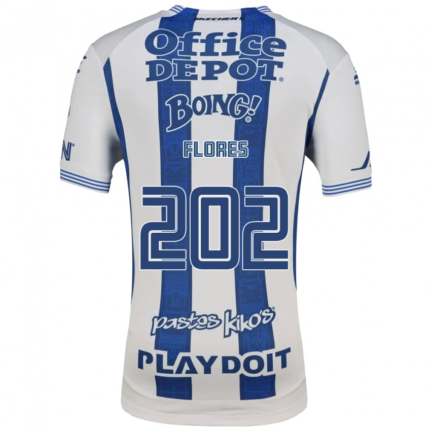 גברים לואיס פלורס #202 לבן כחול צי ג'רזי ביתית 2026/27 חולצה קצרה