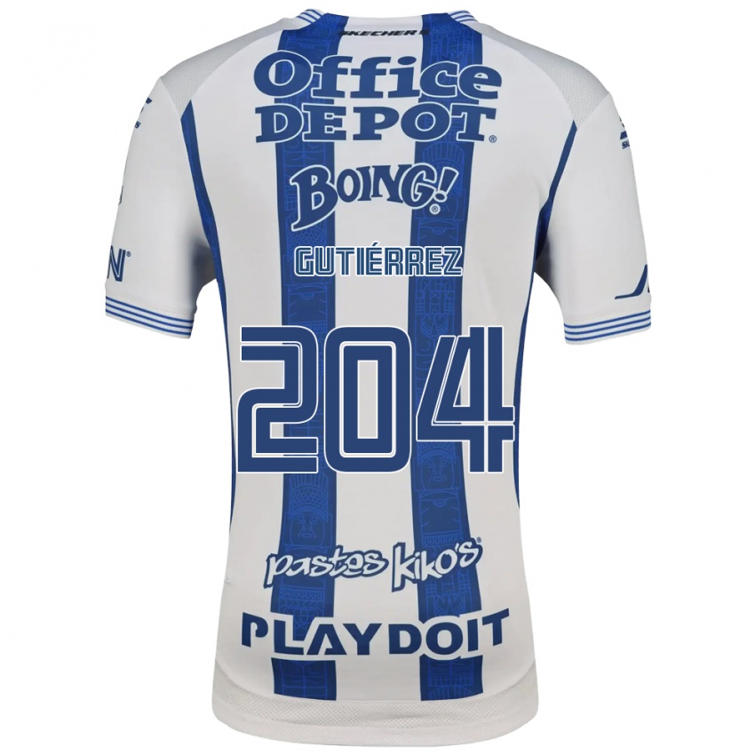 גברים Saúl Gutiérrez #204 לבן כחול צי ג'רזי ביתית 2026/27 חולצה קצרה
