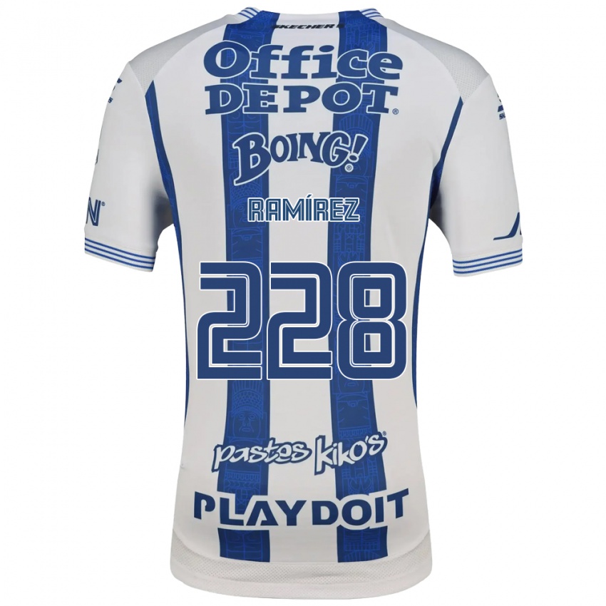 גברים Edrick Ramírez #228 לבן כחול צי ג'רזי ביתית 2026/27 חולצה קצרה