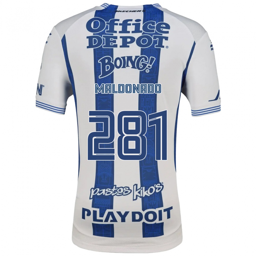 גברים Iker Maldonado #281 לבן כחול צי ג'רזי ביתית 2026/27 חולצה קצרה