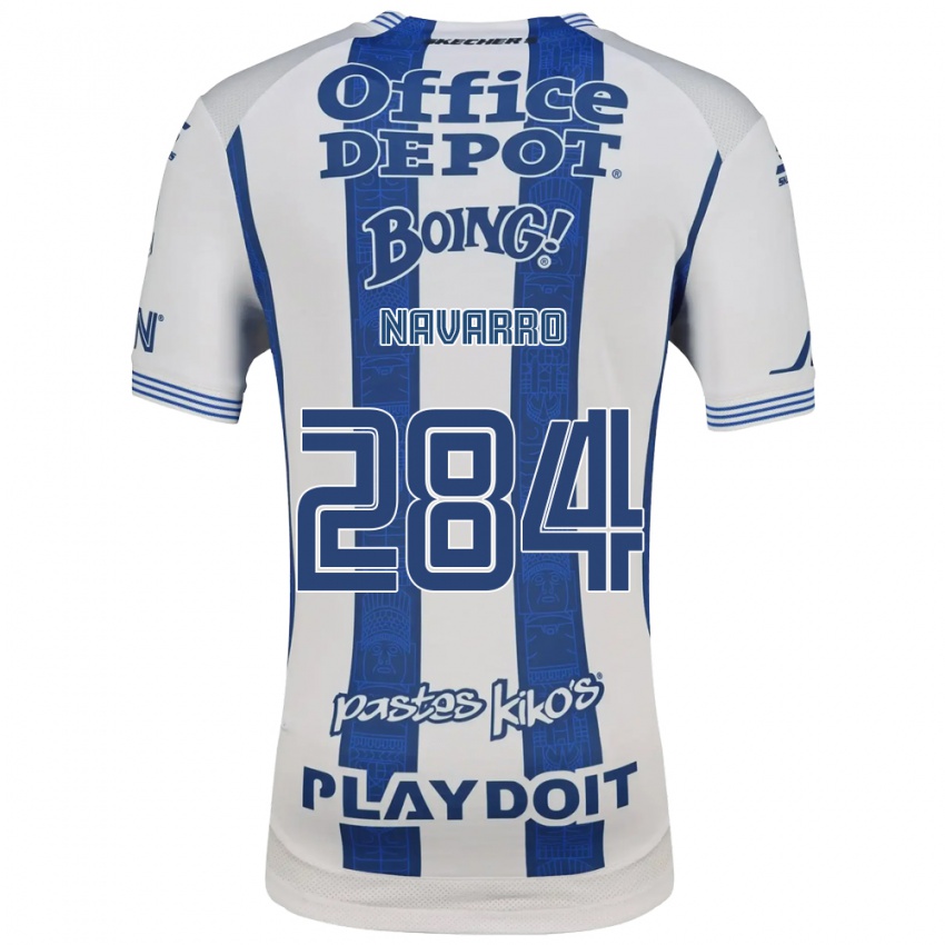 גברים José Navarro #284 לבן כחול צי ג'רזי ביתית 2026/27 חולצה קצרה
