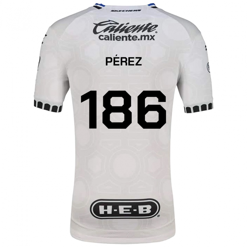 גברים José Pérez #186 לבן שחור כחול ג'רזי ביתית 2026/27 חולצה קצרה