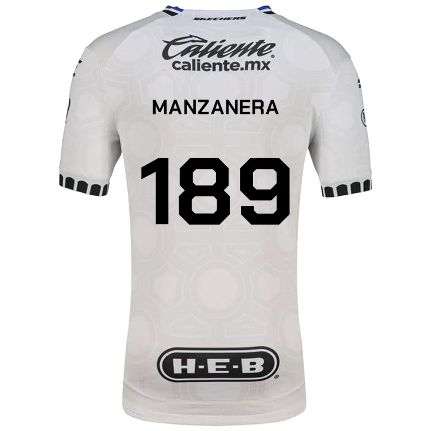 גברים Luis Manzanera #189 לבן שחור כחול ג'רזי ביתית 2026/27 חולצה קצרה