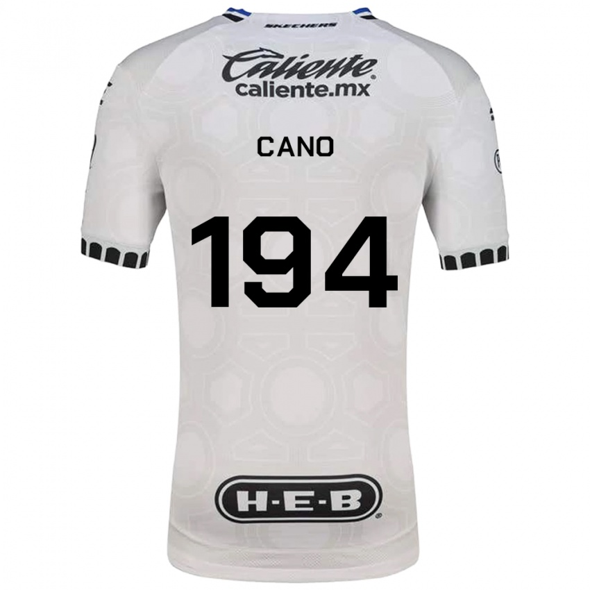 גברים Juan Cano #194 לבן שחור כחול ג'רזי ביתית 2026/27 חולצה קצרה