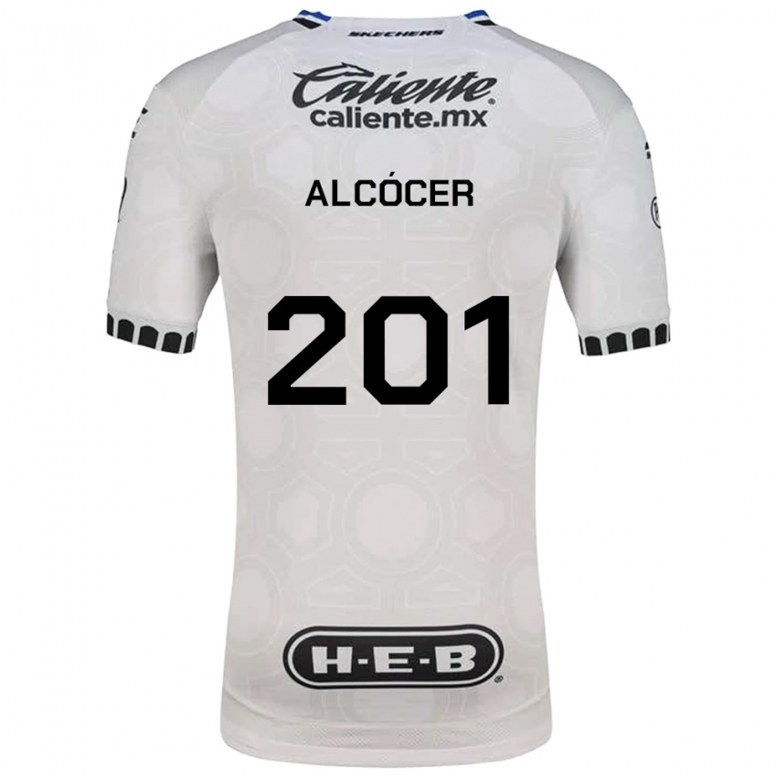 גברים Julián Alcócer #201 לבן שחור כחול ג'רזי ביתית 2026/27 חולצה קצרה