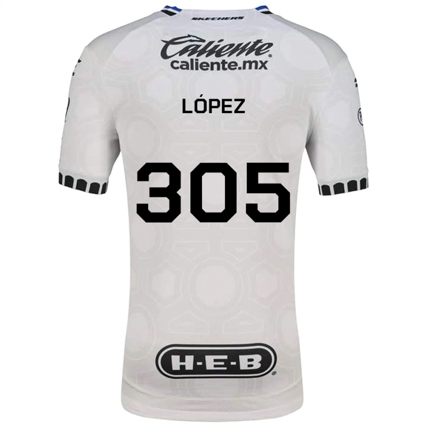 גברים Noé López #305 לבן שחור כחול ג'רזי ביתית 2026/27 חולצה קצרה
