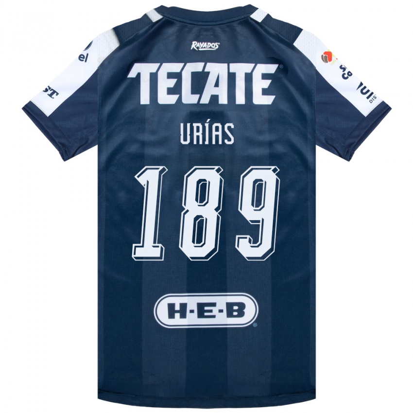 גברים Álex Urías #189 כחול דיו לבן אדום ג'רזי ביתית 2026/27 חולצה קצרה