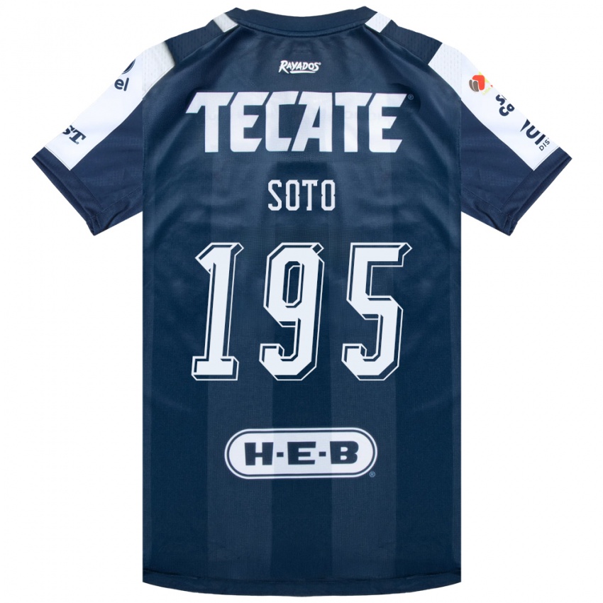 גברים Óscar Soto #195 כחול דיו לבן אדום ג'רזי ביתית 2026/27 חולצה קצרה