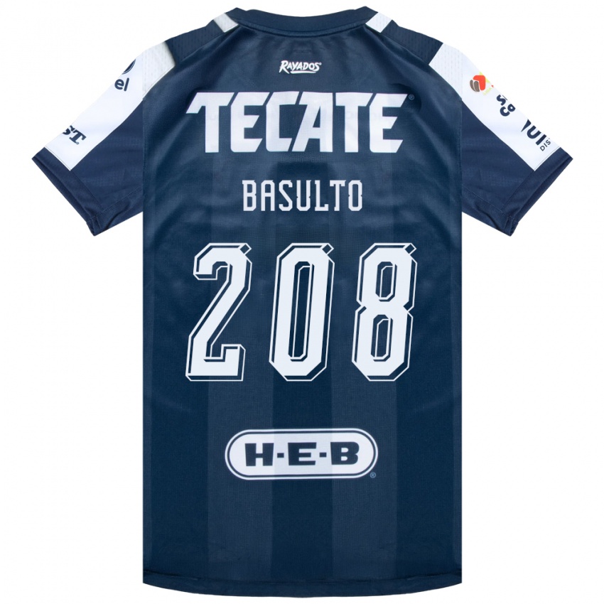 גברים Luis Basulto #208 כחול דיו לבן אדום ג'רזי ביתית 2026/27 חולצה קצרה