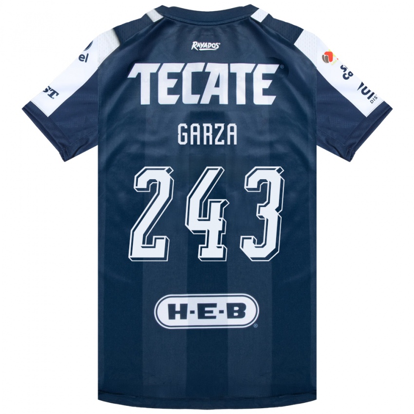 גברים Juan Garza #243 כחול דיו לבן אדום ג'רזי ביתית 2026/27 חולצה קצרה