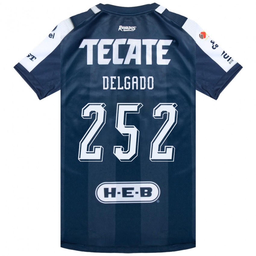 גברים Jorge Delgado #252 כחול דיו לבן אדום ג'רזי ביתית 2026/27 חולצה קצרה