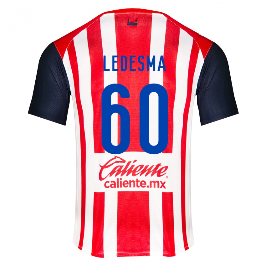 גברים Luis Ledesma #60 אדום שחור לבן ג'רזי ביתית 2026/27 חולצה קצרה